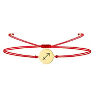Alberaccessories, Yay Burç, 925 Ayar Gümüş, Astroloji Tasarım, Kırmızı Şans Burç Bileklik