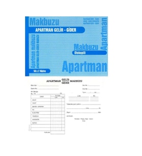 Apartman Makbuzu Otokopili 2-50 Gürmat Apartman Gelir Gider Makbuzu Kendinden Karbonlu 50 Sayfa 1 Adet (Beyaz)