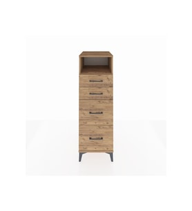 Kronos Dolap Tek Raflı 4 Çekmeceli 44x59x134 Çam-Çam