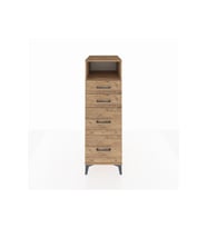 Kronos Dolap Tek Raflı 4 Çekmeceli 44x59x134 Çam-Çam