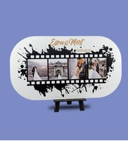 Kişiye Özel Film Şeridi Tasarımlı Şövale Tablo (Beyaz)
