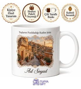 Midyat Tarihi Dokusu Kültürü Mardin Hatırası Kupa Bardak Hediye