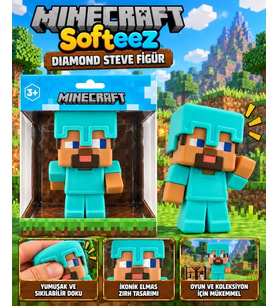 Minecraft Softeez Diamond Steve Figür