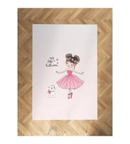 MEKTA HOME BEBEK VE ÇOCUK ODASI Prenses Kız ve Kedi Desenli Halı