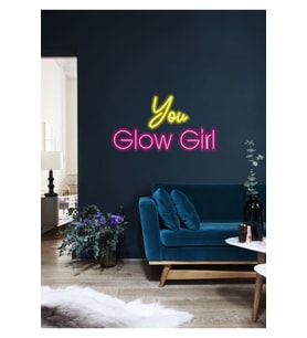 You Glow Girl Yazılı Neon Tabela