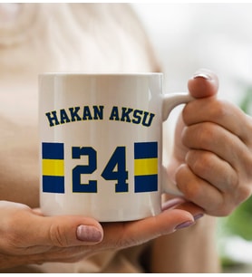 BK Gift Kişiye Özel İsimli Taraftar Beyaz Kupa Bardak-1, Arkadaşa Hediye, Doğum Günü Hediyesi