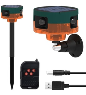 Ayt Powermaster PM-26947 Mikrofonlu Sesli Hayvan Kovucu Alarm Cihazı Solar Güneş Enerjili Panelli Vahşi Hayvan Kovacağı