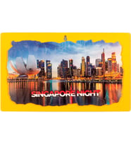 Singapur Gece Temalı Ahşap Fresco Tablo (Karışık)
