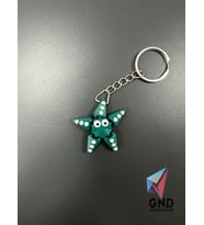 3D Baskı Hareketli Deniz Yıldızı Anahtarlık (Koyu Yeşil)