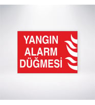 Yangın Alarmı Düğmesi 21x28 Arkası Yapışkanlı Levha
