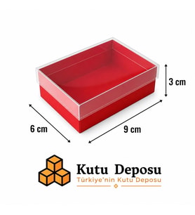 6x9x3 cm Asetat Kapaklı Takı Kutusu-Kırmızı (DEMONTE) (50 ADET)