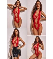 Dantelli Derin Dekolteli Body