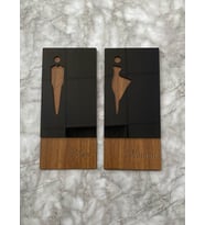 Black Pearl Mdf Serisi Kadın&Erkek Wc Yönlendirme Levha Seti