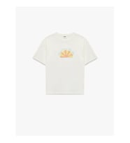 Koton Nakışlı Pamuklu Ekru Kız Çocuk T-Shirt 6SKG10022AK