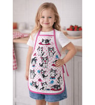 3-5 Yaş Çocuk Mutfak Önlüğü 35x50 cm – Su Geçirmez, Leke Tutmaz, Pamuk Polyester Karışımlı (Pembe-Mavi)