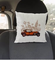 BK Gift Klasik Araç Tasarımlı Kare Araç Koltuk Yastığı-2