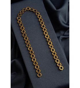 Hematit Doğal Taş Gold İçi Boş Daire Kesim 12mm Dizi