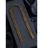 Hematit Doğal Taş Gold İçi Boş Daire Kesim 12mm Dizi