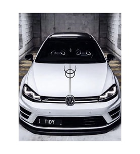 Oto Kaput Şerit Sticker Dönence Daire Tasarım Siyah 20*60 Cm
