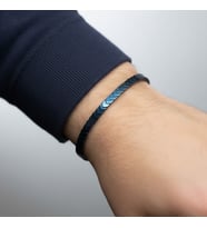Valmont Accessories Hematit Taşlı Asansörlü Ayarlanabilir Mavi Erkek Bileklik Modern Minimal Tasarım