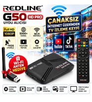 Redline G50 HD Pro Full HD Çanaksız Tv İzleme YouTube Tiktok Wifi Anten Hediye TKGS Otomatik Güncelleme