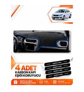 PEUGEOT 301 (2012-2022) Uyumlu Ön Torpido Koruma Kılıfı Halısı - Siyah Mavi
