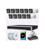 Provzen Hikvision 11 IP 4MP Hibrit ColorVu Güvenlik Kamerası Seti Olay Anında bildirim