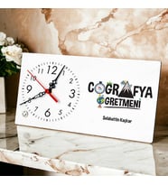 Coğrafya Öğretmenine Hediye Şık Masa Saati