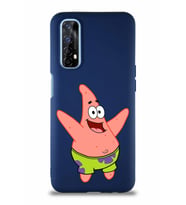 Realme 7 Soft Premier Kapak Patrick Yıldız Tasarımlı Silikon Kılıf - Lacivert (Şeffaf)