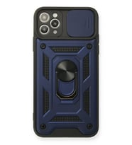 Newface Apple iPhone 11 Pro Kılıf Pars Lens Yüzüklü Silikon - Lacivert