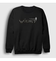 Presmono Unisex Siyah Helmet Vikings Sweatshirt 221698tt