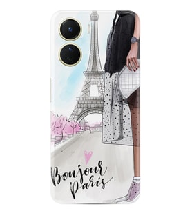 Vivo Y16 Kılıf Resimli Desenli Baskılı Silikon Bonjour Paris 1419