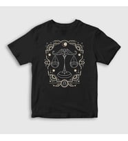 Presmono Unisex Çocuk Siyah Libra Zodiac Hediye Terazi Burcu T-Shirt 527658tt