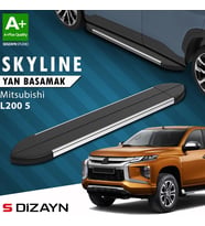 S-Dizayn Mitsubishi L200 5 Makyajlı Skyline Krom Yan Basamak 203 Cm 2019-2023 A+ Kalite