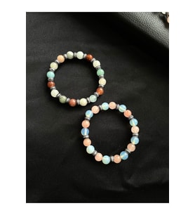 Kadın - 2 Adet Akik Doğal Taşlı Çok Zarif Padore Bileklik  Handcrafted