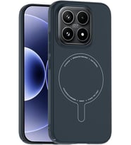 Xiaomi 17 ile Uyumlu M-Safe Şarj Özellikli Kamera Korumalı Elio Sert PC Kapak Ultra İnce Mat Yüzey Manyetik Şarj Destekli Koruyucu Mi 17 için Kılıf Lacivert