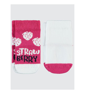 Civil Baby Kız Bebek Kaydırmaz Çorap Set 0-12 Ay Narçiçeği (Nar Çiçeği)