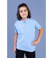Toontoy Erkek Çocuk Polo Yaka Tişört (Mavi)