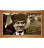 EV İŞYERİ OFİS İÇİN ALTIN ÇERÇEVELİ PASPARTULU TABLO VB579