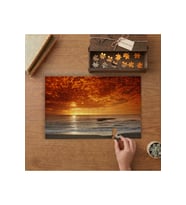 Günbatımı - Deniz - Kumsal Tasarımı 240 parça Ahşap Puzzle Ahşap Kutuda MP03293