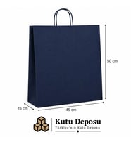 45x50x15 cm Kraft Lacivert Poşet (25 ADET)