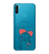 Samsung Galaxy M11 Kapak Aşk Tasarımlı Şeffaf Silikon Kılıf