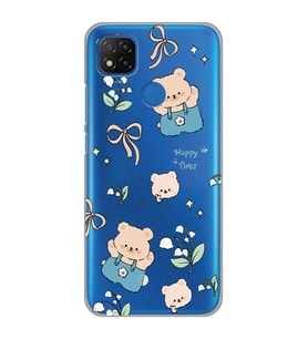 Xiaomi Redmi 9C / 10A Uyumlu Happy Bears Tasarımlı Şeffaf Telefon Kılıfı
