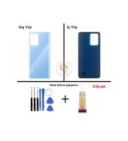 Xiaomi Redmi Note 12 Pro Plus 5G - Lenssiz Mavi Uyumlu Arka Kapak + Yapıştırıcı ve Vida Seti
