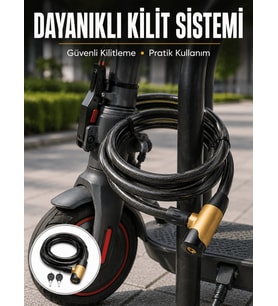200 cm Uzun Çelik Kablo Kilidi Dayanıklı Anahtarlı Motor ve Bisiklet Kilidi
