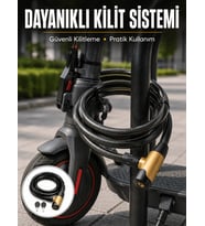 200 cm Uzun Çelik Kablo Kilidi Dayanıklı Anahtarlı Motor ve Bisiklet Kilidi