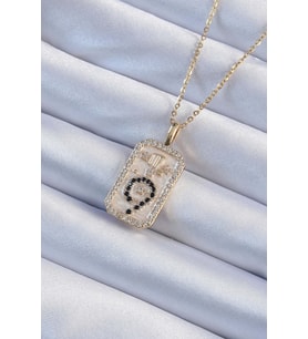 316L Çelik Zincir Altın Renk Zirkon Taşlı Minimal Papatya Figürlü Tarot Kolye - SSSSSS5897-3