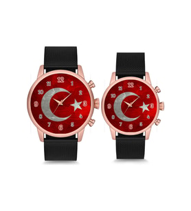 Türkiye Bayrağı Çift Sevgili Kol Saati