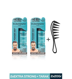 FONTENAY SAÇ ŞEKİLLENDİRİCİ PUDRA TOZ WAX MAT EFFECT MAVI 20GR X2 + ŞEKİL TARAĞI 3'LÜ SET