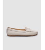 %100 Hakiki Deri Bej Kadın Loafer